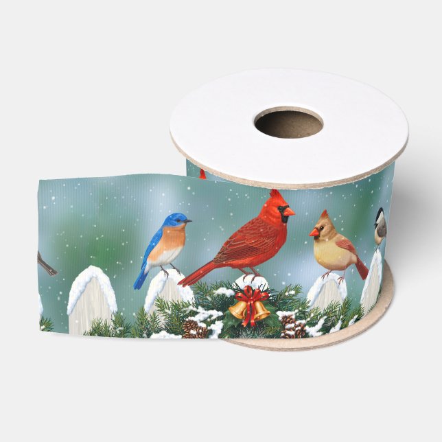 Ruban Gros-grain Oiseaux de vacances et Garland de Noël (Bobine)