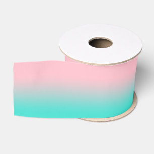 Ruban Gros-grain Ombre rose et turquoise