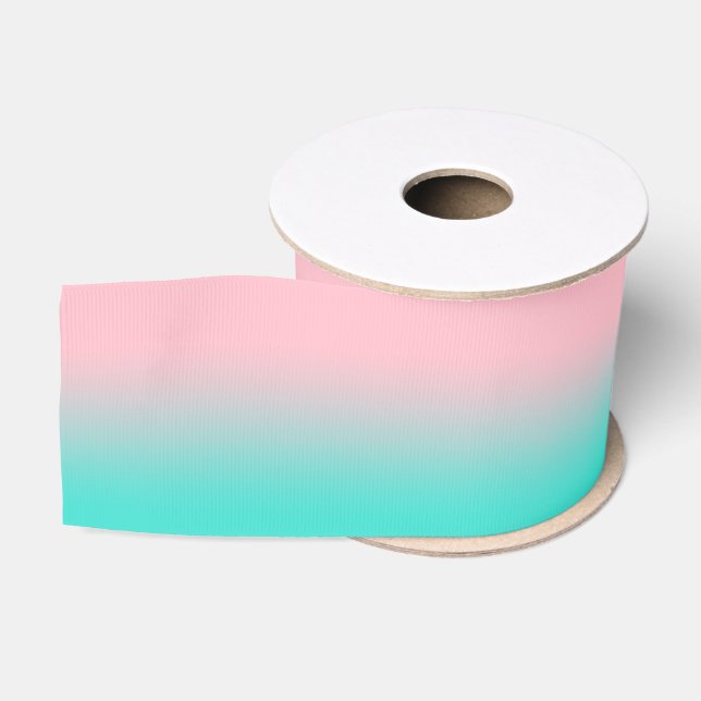 Ruban Gros-grain Ombre rose et turquoise (Bobine)