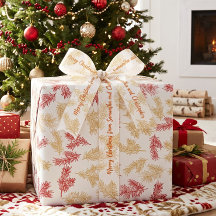 Or Blanc Moderne Élégant Botanique Noël