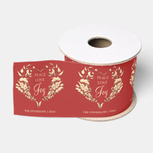 Ruban Gros-grain Paix Amour Joie Personnalisé
