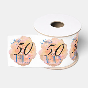Ruban Gros-grain Pale Peach Rose 50 et Fabulous Birthday
