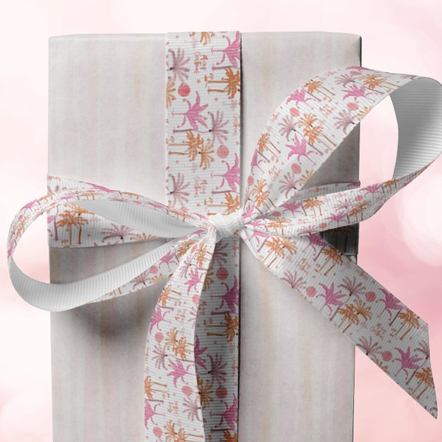 Ruban Gros-grain Palmier tropical Joyeux Noël (Créateur téléchargé)