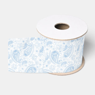 Ruban Gros-grain Parties scintillant bleue classique Paisley Motif 