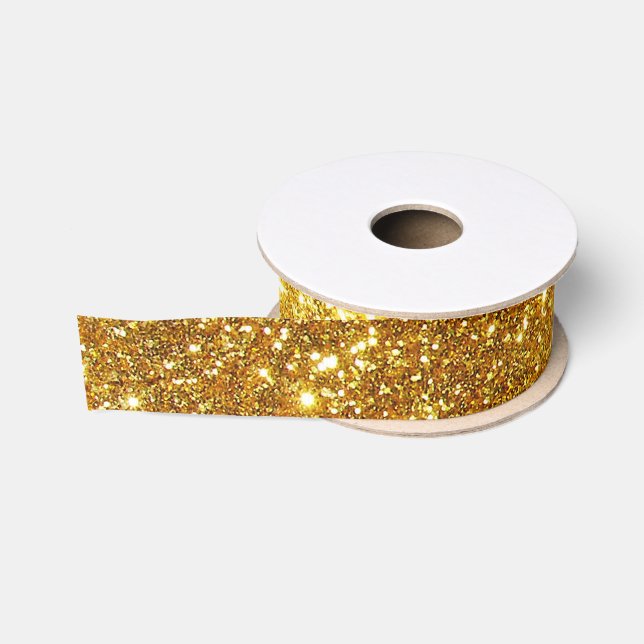 Ruban Gros-grain Parties scintillant cadeau populaire de luxe Gold (Bobine)