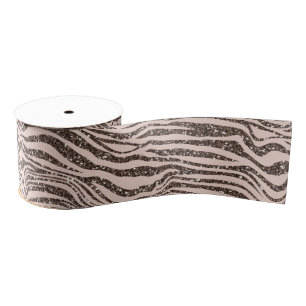 Ruban Gros-grain Parties scintillant d'impression Brown Zebra de la