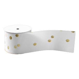 Ruban Gros-grain Parties scintillant d'or Confetti Dot Polka 3" Rib