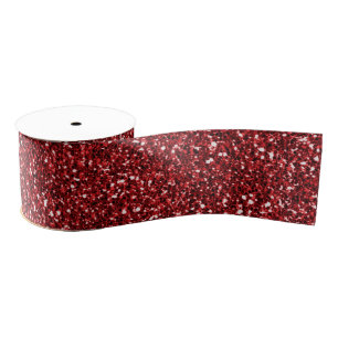 Ruban Gros-grain Parties scintillant rouge Glitz