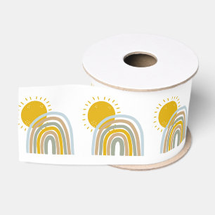 Ruban Gros-grain Pastel Blue Rainbow 1er Anniversaire Thème de fê