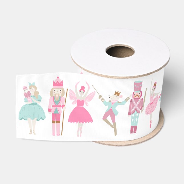 Ruban Gros-grain Pastel Nutcracker Ballet Pink Ribbon de Noël (Bobine)