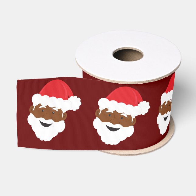 Ruban Gros-grain Père Noël Face Bourgogne Peau Brown Noël (Bobine)