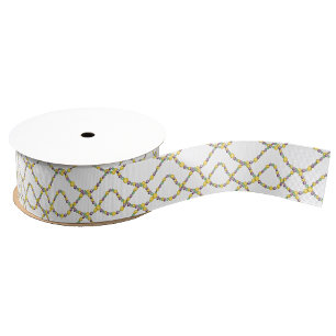 Ruban Gros-grain Perles de Mardi Gras aquarelle
