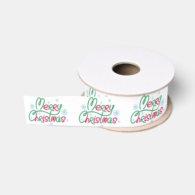 Ruban Gros-grain Personnalisé Customisé Joyeux Noël Grosgrain (Bobine)