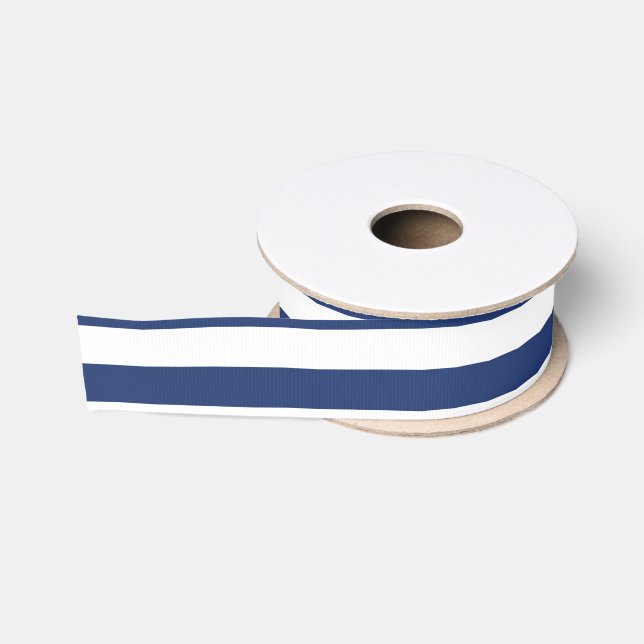 Ruban Gros-grain Petites rayures horizontales de marine (Bobine)