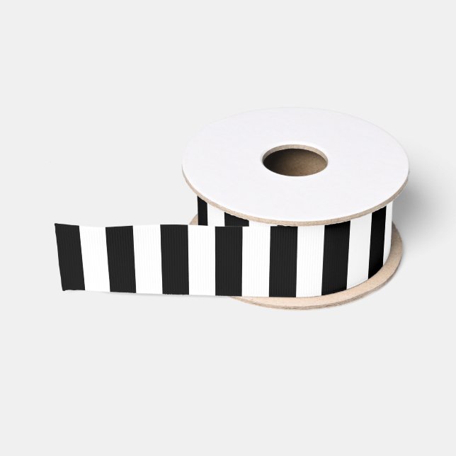 Ruban Gros-grain Petites rayures noires verticales (Bobine)