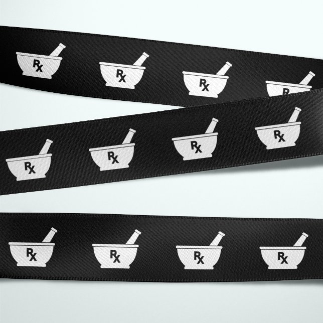 Ruban Gros-grain Pharmacologie Symbole mortier et pilon (Créateur téléchargé)