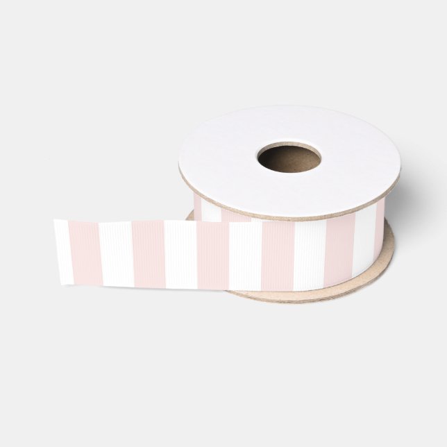 Ruban Gros-grain Pink and White Cabana Stripes Palm Beach (Bobine)