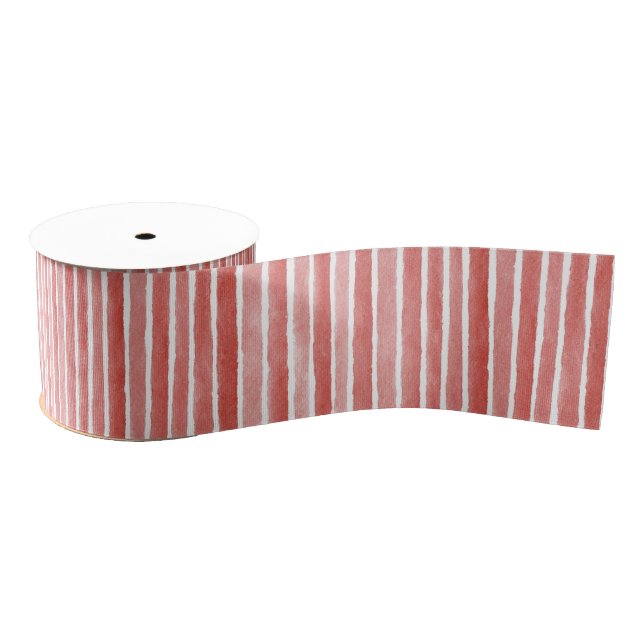 Ruban Gros-grain Pink Red Candy Cane Stripes Christmas (Bobine)