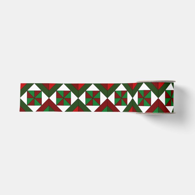 Ruban Gros-grain Pinwheel Diamond Christmas Quilt (Devant)
