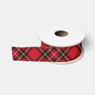 Ruban Gros-grain Plaqué Diagonal Noir Rouge 1,5 Pouce