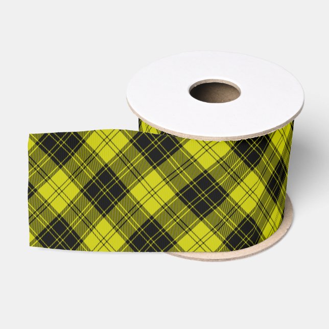 Ruban Gros-grain Plaque noire jaune tartan MacLachlan (Bobine)