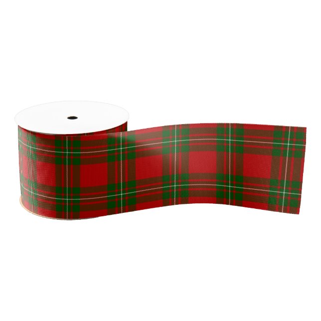 Ruban Gros-grain Plaque vert rouge de tartan MacGregor (Bobine)
