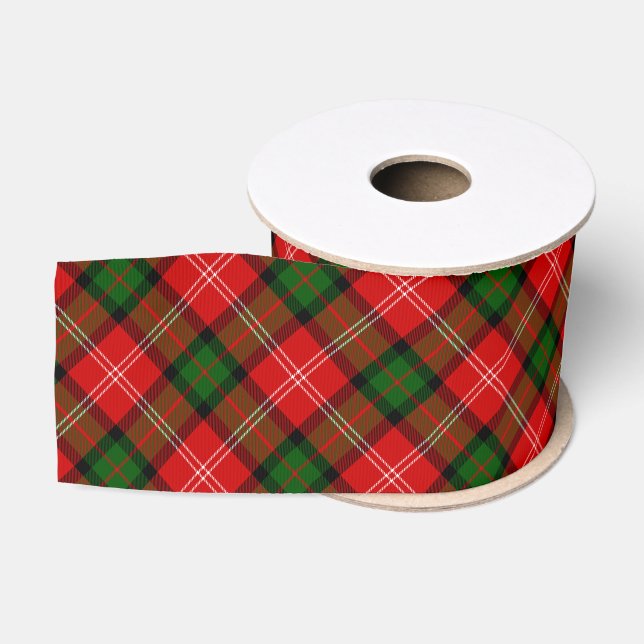 Ruban Gros-grain Plaque vert rouge tartan MacKintosh (Bobine)