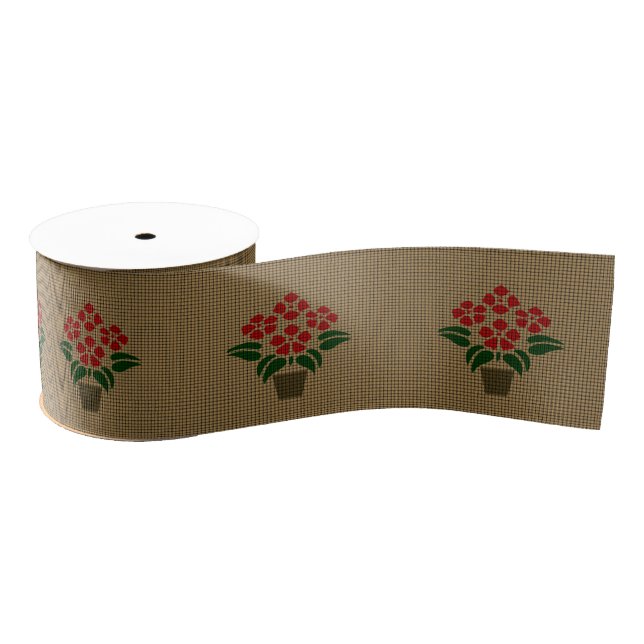 Ruban Gros-grain Poinsetta tissée (Bobine)