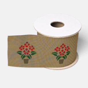 Ruban Gros-grain Poinsettia Tissé