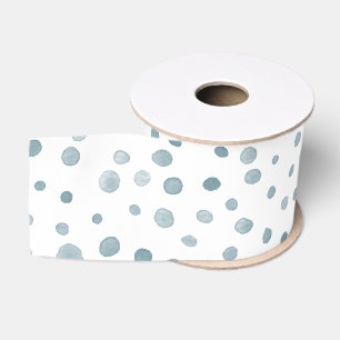 Ruban Gros-grain Points Aquarelle Peacock Confetti Ribbon