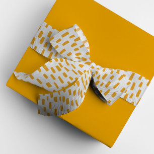 Ruban Gros-grain Points de lavage blanc et orange Ruban Grosgrain