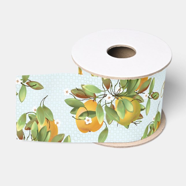 Ruban Gros-grain Poires Fruits tropicaux (Bobine)