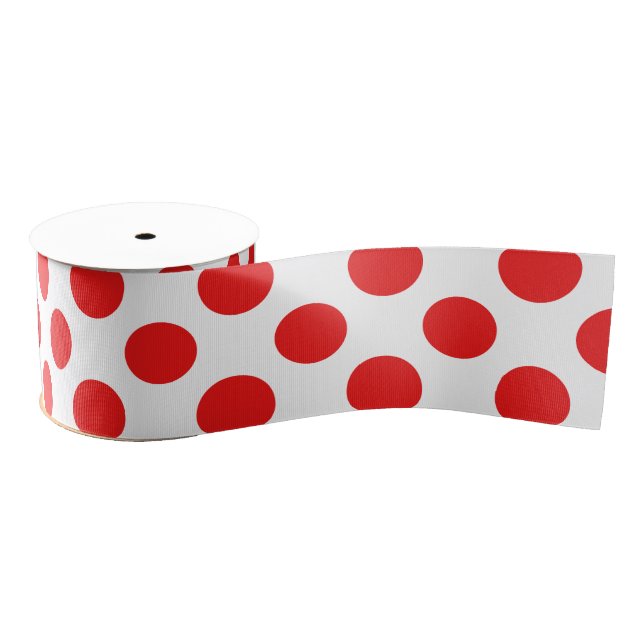 Ruban Gros-grain Pois rouge (Bobine)