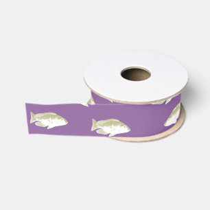 Ruban Gros-grain Poisson sur violet