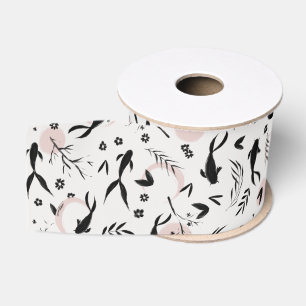 Ruban Gros-grain Poissons et branches Peinture japonaise