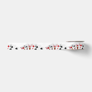 Ruban Gros-grain Poker Hands - Droit - Roi À Neuf