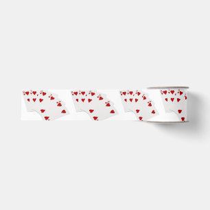 Ruban Gros-grain Poker Hands - Flush droit - Coeur