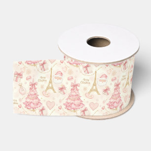 Ruban Gros-grain Poussière Rose Parisienne Toile de Noël
