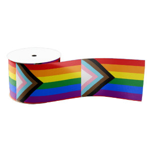 Ruban Gros-grain Progrès Arc-en-ciel ruban, drapeau LGBTQ & Pride