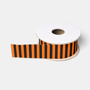 Ruban Gros-grain Rayure noir/Orange Halloween