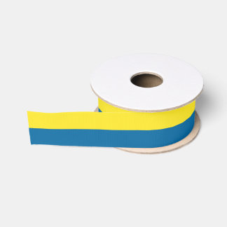 Ruban Gros-grain Rayures | Bleu et jaune | Personnalisable