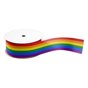 Ruban Gros-grain Rayures du drapeau 6 d'arc-en-ciel de gay pride de