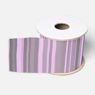 Ruban Gros-grain Rayures Gris Violet