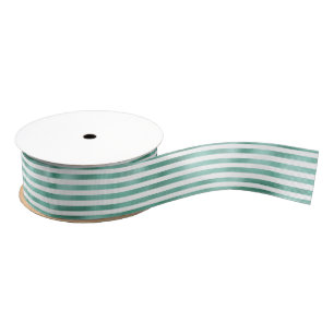 Ruban Gros-grain Rayures Vertes et Blanches Glam