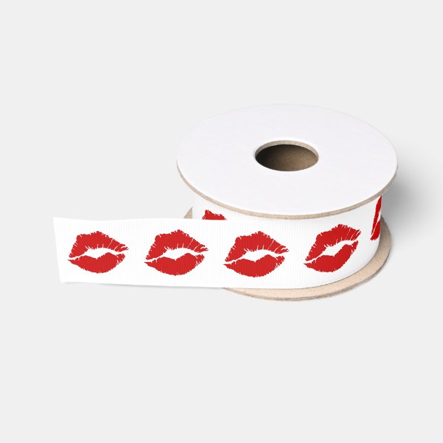 Ruban Gros-grain Red Lip Kiss (Bobine)