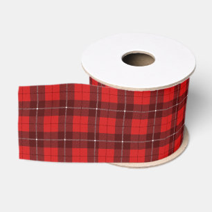 Ruban Gros-grain Red Plaid Tartan Holiday
