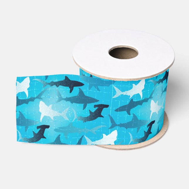 Ruban Gros-grain requins ! (Bobine)