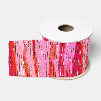 Ruban Gros-grain Résumé rose avec la rayure de tresse