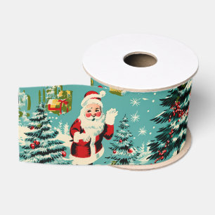 Ruban Gros-grain Retro Santa Wonderland