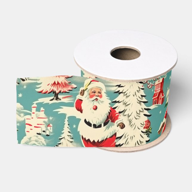Ruban Gros-grain Retro Santa Wonderland 2 (Bobine)